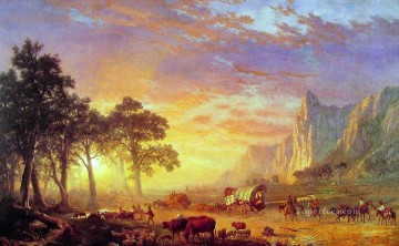  Bierstadt Lienzo - El sendero de Oregón Montaña Albert Bierstadt